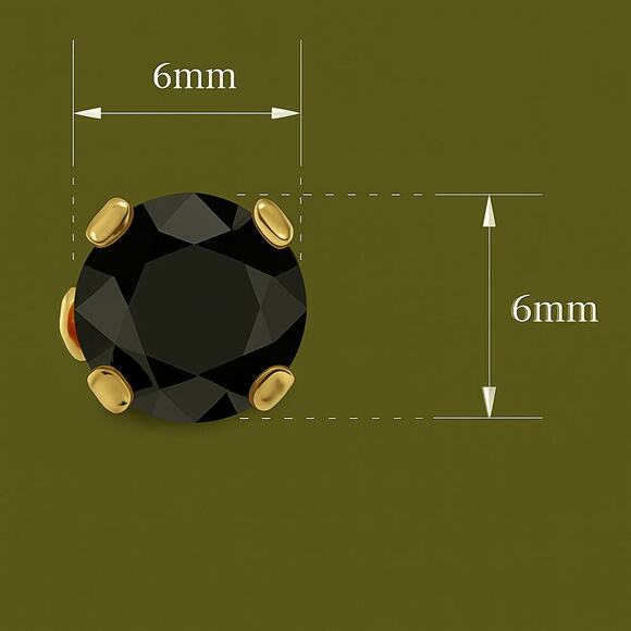 4 Ct Black Diamond Pendant + Stud Set | 14K Gold | Unisex Minimalist Jewelry | - Picture 5 of 8